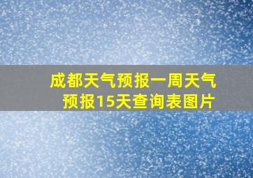 成都天气预报一周天气预报15天查询表图片