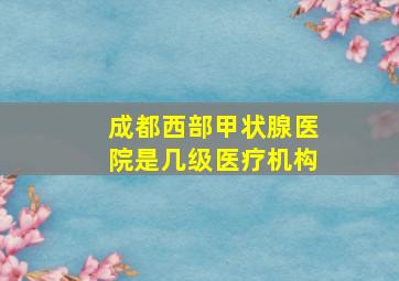 成都西部甲状腺医院是几级医疗机构