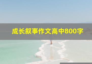 成长叙事作文高中800字