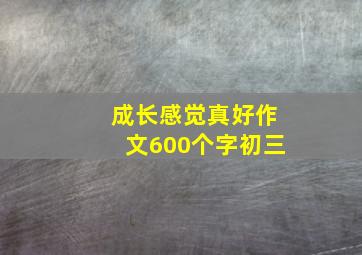 成长感觉真好作文600个字初三