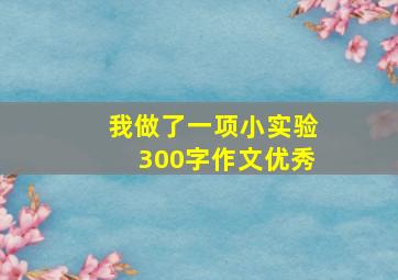 我做了一项小实验300字作文优秀