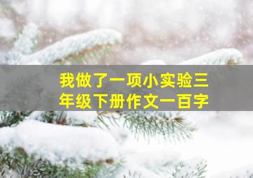 我做了一项小实验三年级下册作文一百字