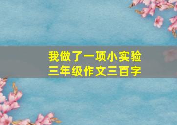 我做了一项小实验三年级作文三百字