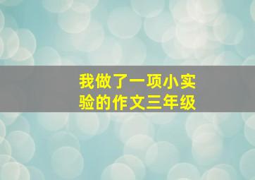 我做了一项小实验的作文三年级