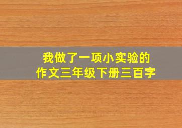 我做了一项小实验的作文三年级下册三百字