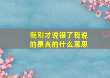 我刚才说错了我说的是真的什么意思