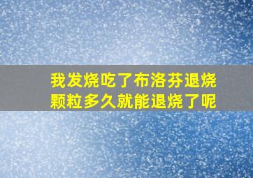 我发烧吃了布洛芬退烧颗粒多久就能退烧了呢