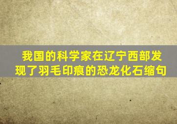 我国的科学家在辽宁西部发现了羽毛印痕的恐龙化石缩句