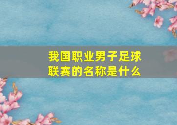 我国职业男子足球联赛的名称是什么