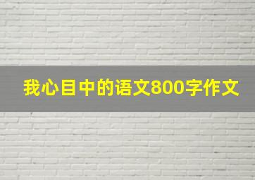 我心目中的语文800字作文