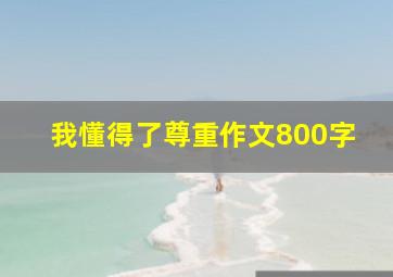 我懂得了尊重作文800字