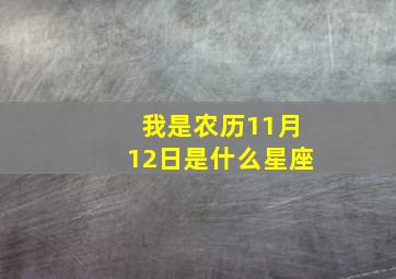 我是农历11月12日是什么星座