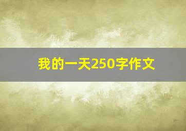 我的一天250字作文