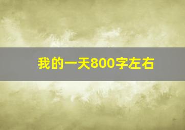 我的一天800字左右