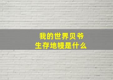 我的世界贝爷生存地幔是什么