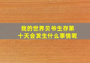 我的世界贝爷生存第十天会发生什么事情呢