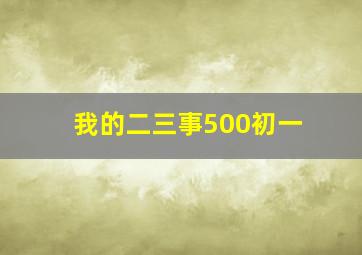 我的二三事500初一