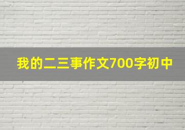 我的二三事作文700字初中