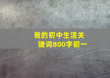 我的初中生活关键词800字初一