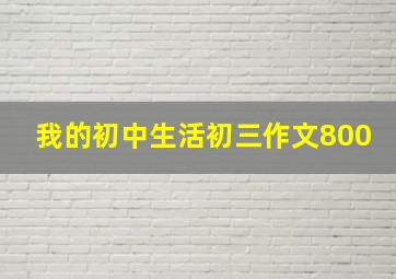 我的初中生活初三作文800