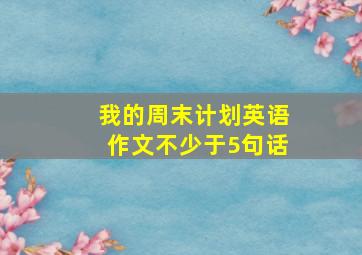 我的周末计划英语作文不少于5句话