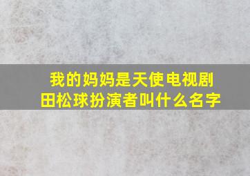 我的妈妈是天使电视剧田松球扮演者叫什么名字