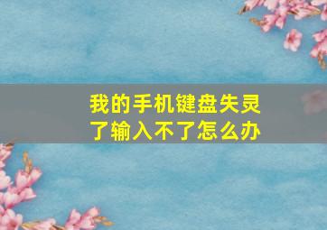 我的手机键盘失灵了输入不了怎么办