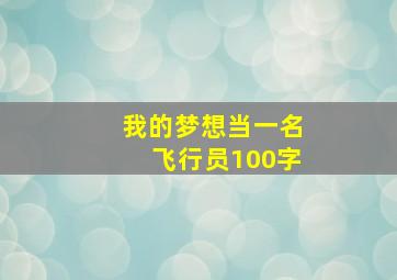 我的梦想当一名飞行员100字