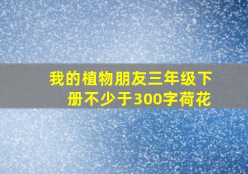 我的植物朋友三年级下册不少于300字荷花