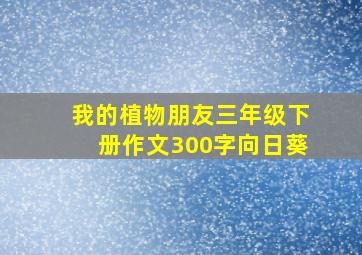 我的植物朋友三年级下册作文300字向日葵