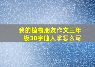 我的植物朋友作文三年级30字仙人掌怎么写