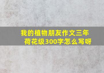 我的植物朋友作文三年荷花级300字怎么写呀