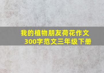 我的植物朋友荷花作文300字范文三年级下册