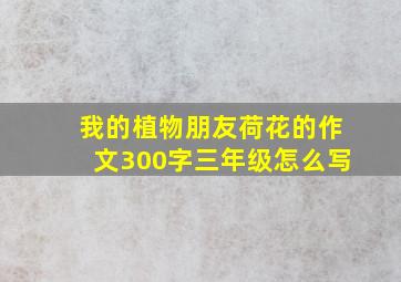 我的植物朋友荷花的作文300字三年级怎么写