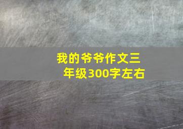 我的爷爷作文三年级300字左右