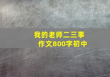 我的老师二三事作文800字初中