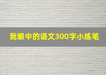 我眼中的语文300字小练笔