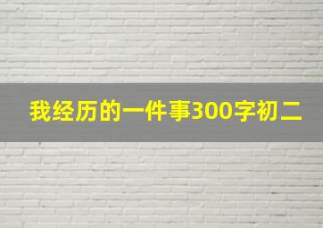 我经历的一件事300字初二