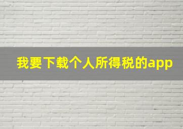 我要下载个人所得税的app