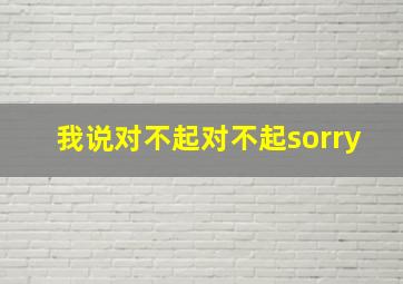 我说对不起对不起sorry