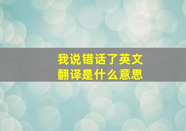 我说错话了英文翻译是什么意思