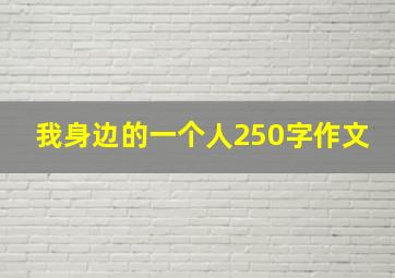 我身边的一个人250字作文