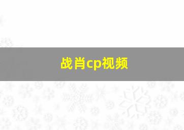 战肖cp视频