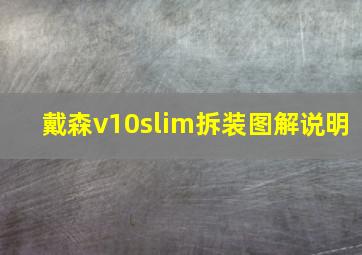 戴森v10slim拆装图解说明