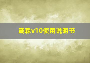 戴森v10使用说明书