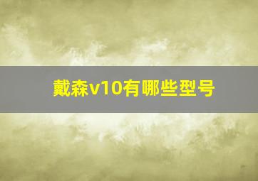 戴森v10有哪些型号