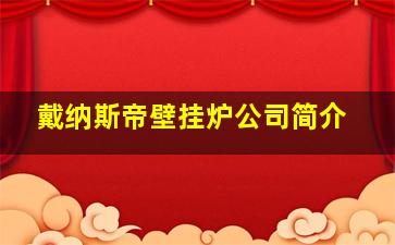 戴纳斯帝壁挂炉公司简介