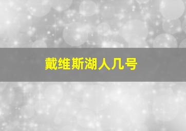 戴维斯湖人几号