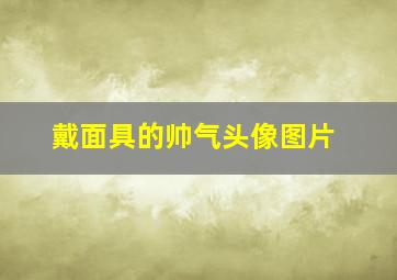 戴面具的帅气头像图片