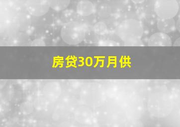 房贷30万月供